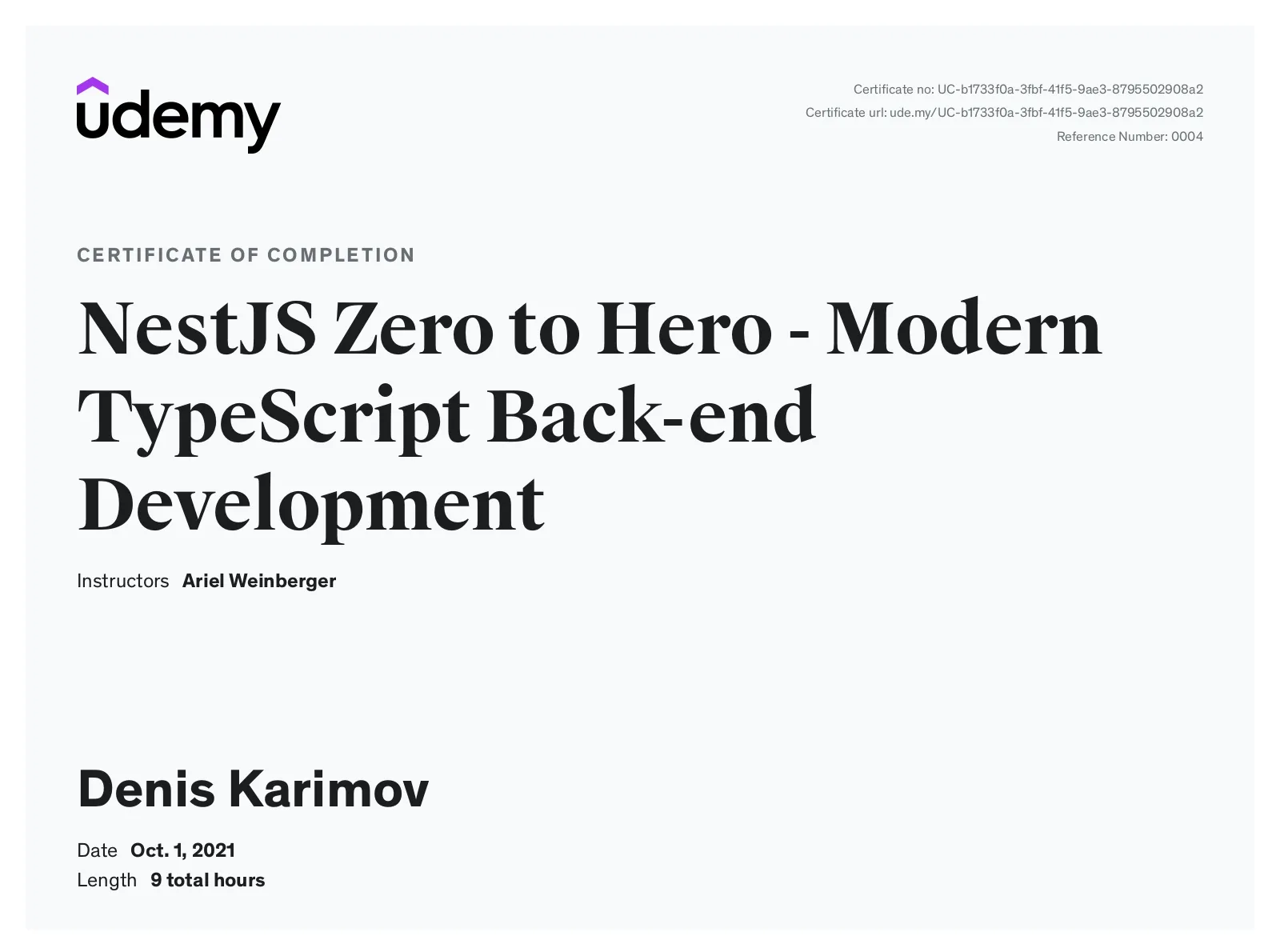 NestJS Zero to Hero - Modern Typescript Back-end Development